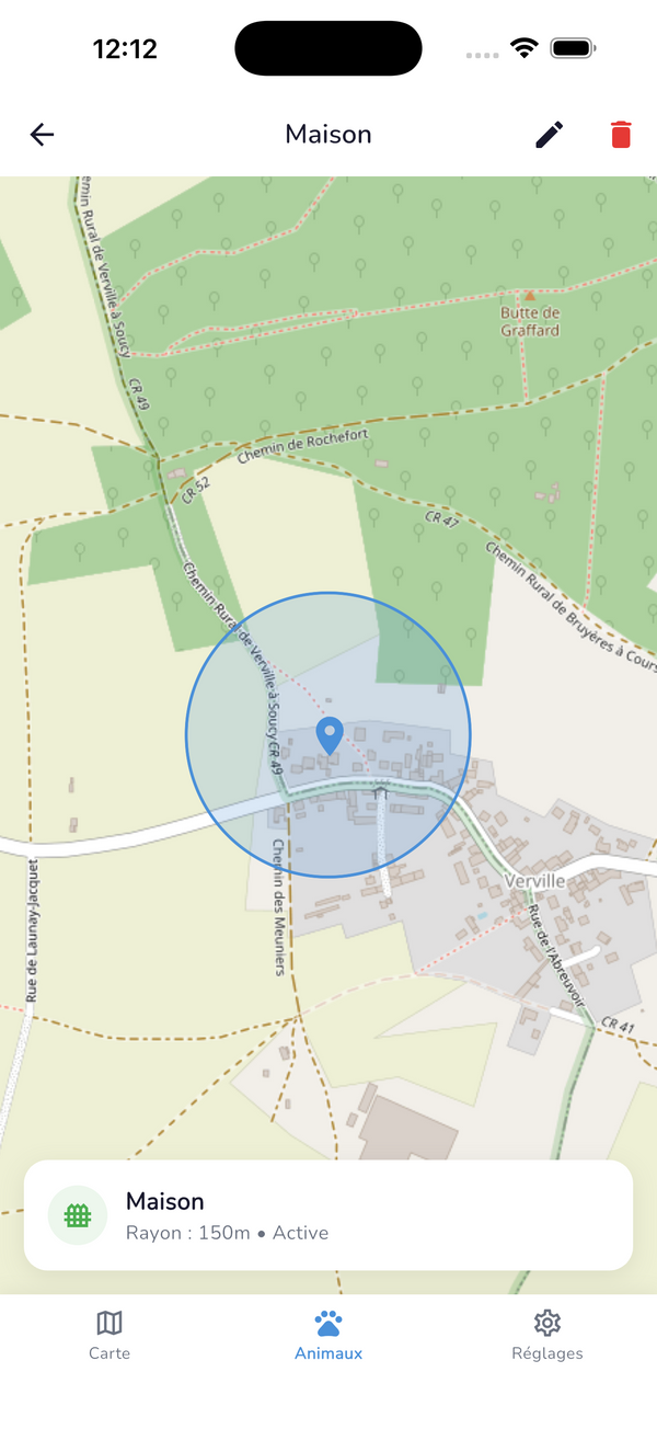 Application Lupsy : zones de sécurité